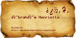 Ábrahám Henrietta névjegykártya