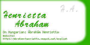 henrietta abraham business card